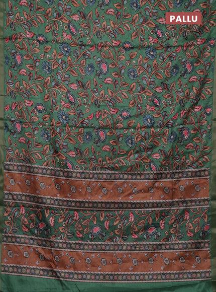 Green Semi Tussar Saree