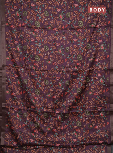 Rosy Brown Semi Tussar Saree
