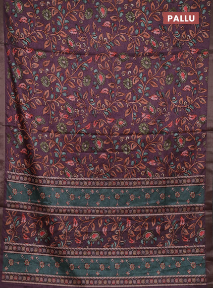 Rosy Brown Semi Tussar Saree