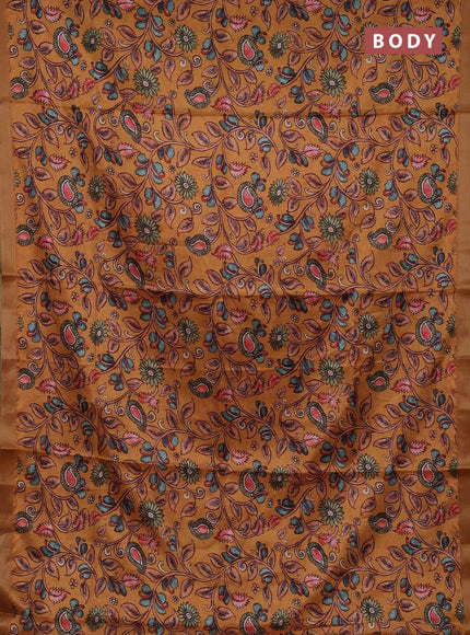 Mustard Yellow Semi Tussar Saree