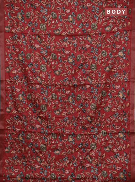 Red Semi Tussar Saree