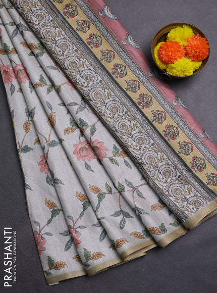 Pastel Green Semi Tussar Saree