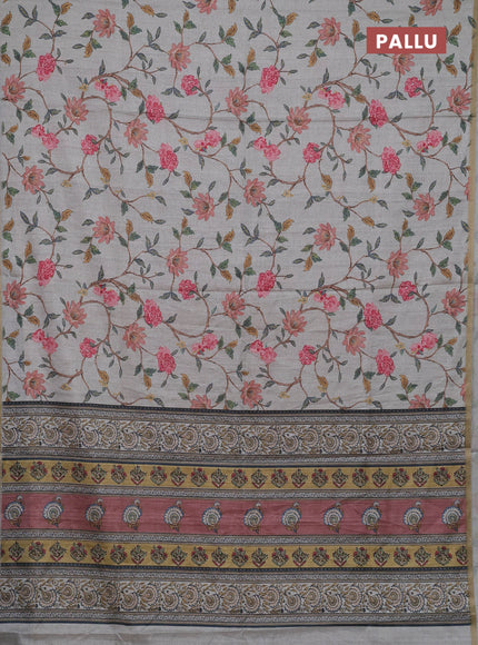Pastel Green Semi Tussar Saree