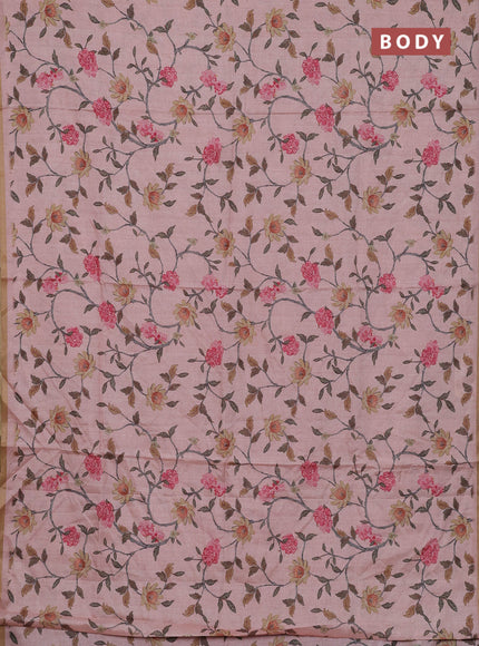 Pastel Pink Semi Tussar Saree