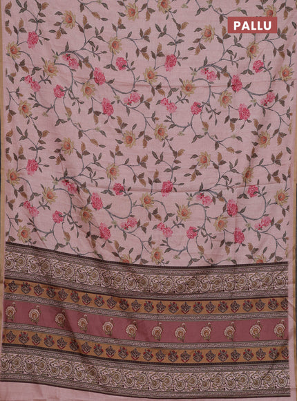 Pastel Pink Semi Tussar Saree