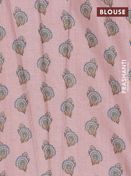 Pastel Pink Semi Tussar Saree
