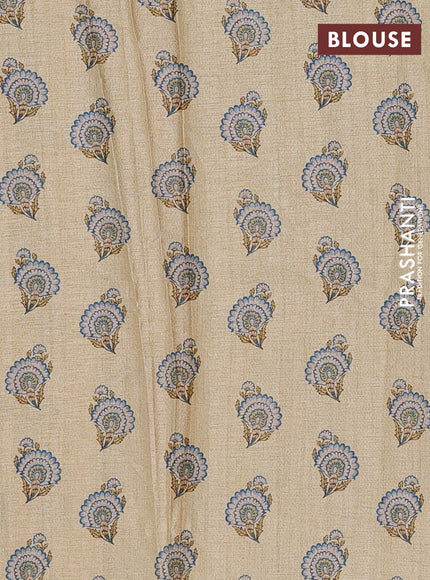 Pale Yellow Semi Tussar Saree