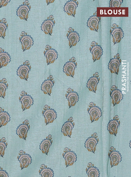 Teal Blue Semi Tussar Saree