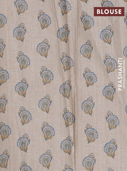 Beige Semi Tussar Saree