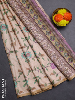 Peach Semi Tussar Saree