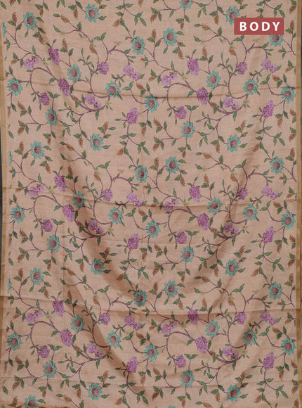 Peach Semi Tussar Saree