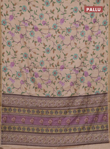 Peach Semi Tussar Saree