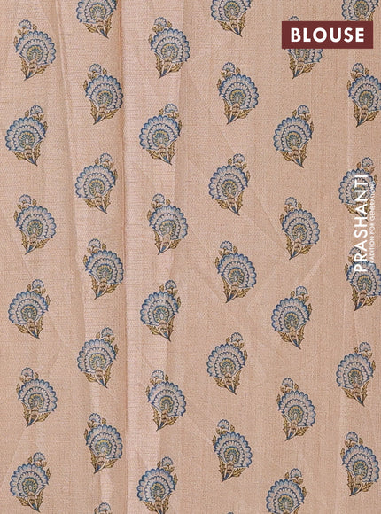 Peach Semi Tussar Saree