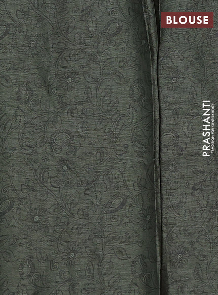 Peach & Green Semi Tussar Saree