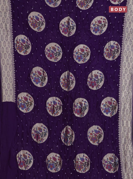 Violet Bandhani Silk Saree