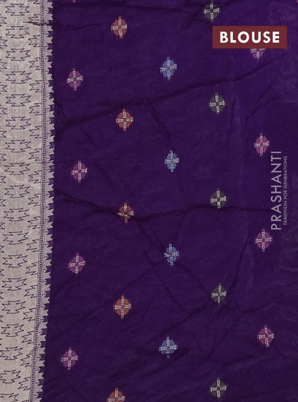 Violet Bandhani Silk Saree