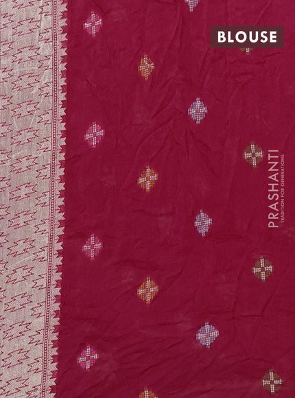 Pink Bandhani Silk Saree