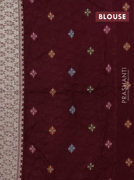 Wine Bandhani Silk Saree