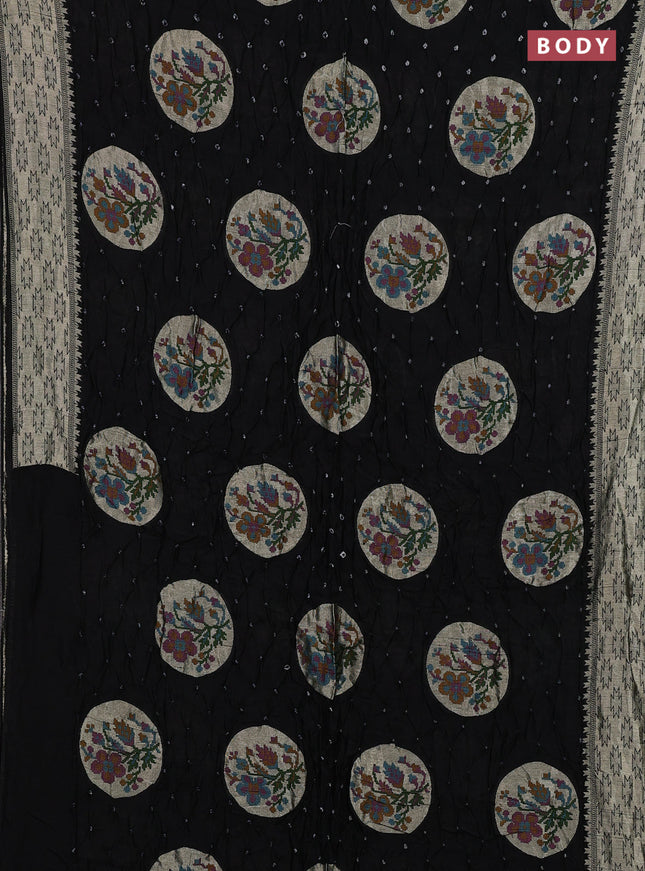 Black Bandhani Silk Saree