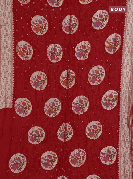 Red Bandhani Silk Saree
