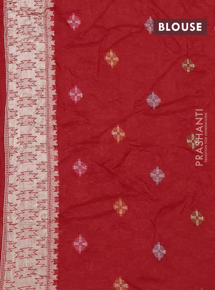 Red Bandhani Silk Saree