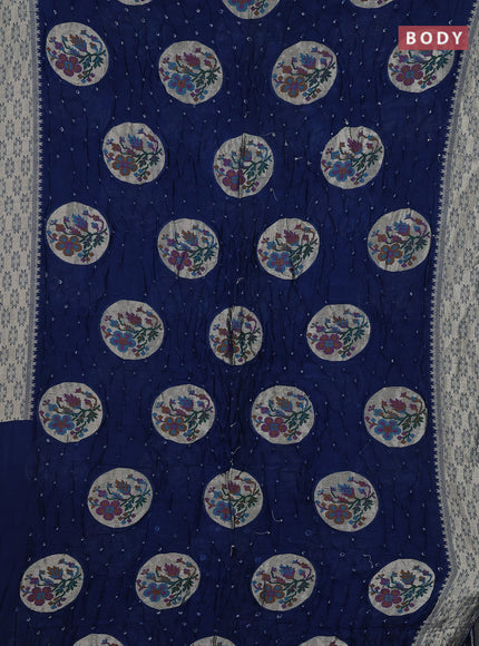 Blue Bandhani Silk Saree