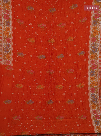Orange Bandhani Silk Saree