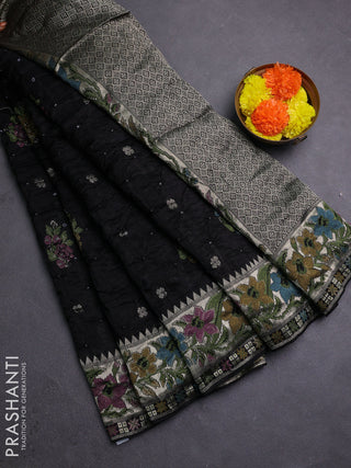 Black Bandhani Silk Saree