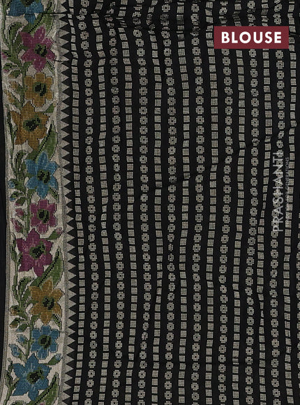 Black Bandhani Silk Saree