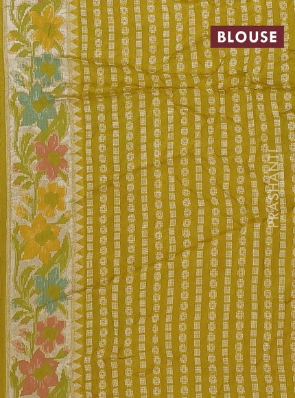 Lime Green Bandhani Silk Saree