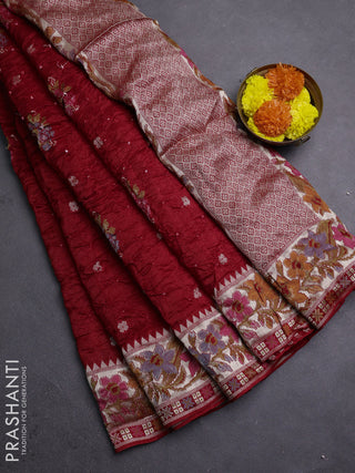 Red Bandhani Silk Saree