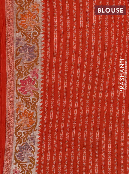 Orange Bandhani Silk Saree