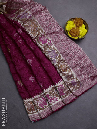 Pink Bandhani Silk Saree