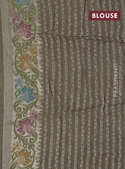Grey Bandhani Silk Saree