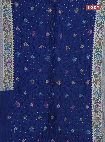 Blue Bandhani Silk Saree