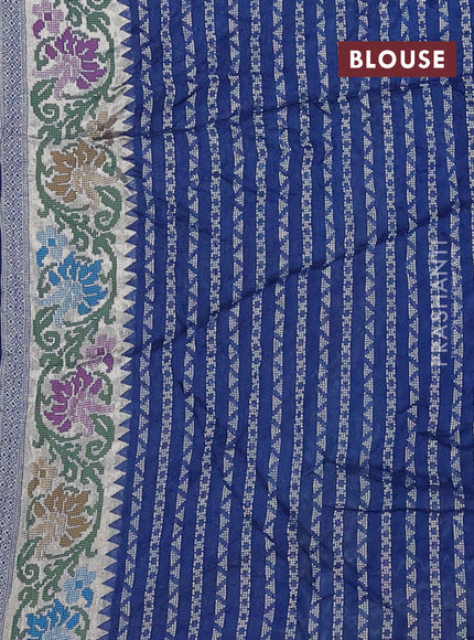 Blue Bandhani Silk Saree