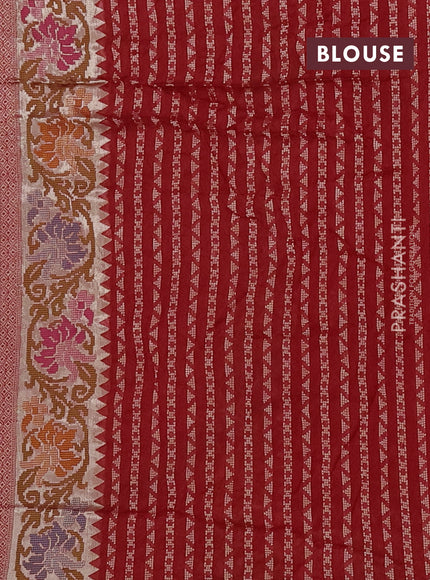 Red Bandhani Silk Saree