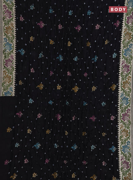 Black Bandhani Silk Saree