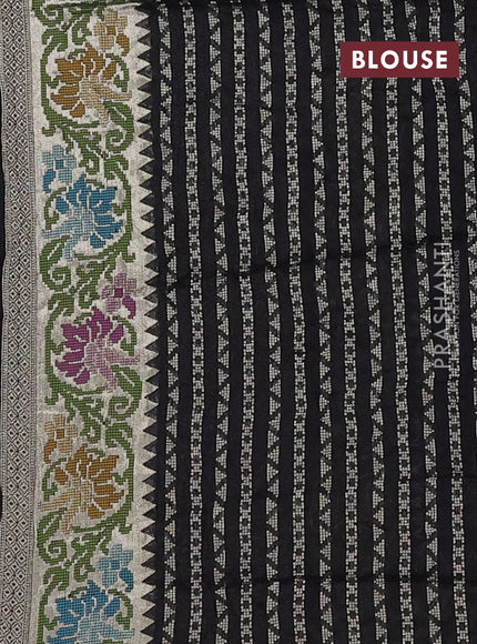 Black Bandhani Silk Saree
