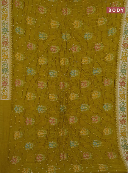 Mehendi Green Bandhani Silk Saree