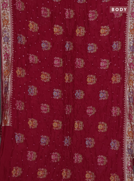 Pink Bandhani Silk Saree