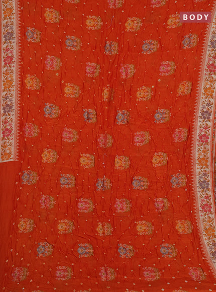 Orange Bandhani Silk Saree