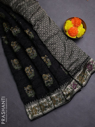 Black Bandhani Silk Saree