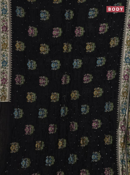 Black Bandhani Silk Saree