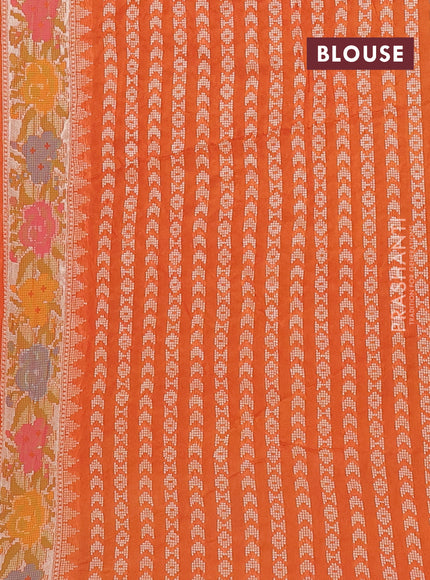 Orange Bandhani Silk Saree