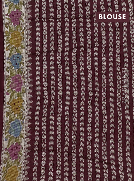 Wine Bandhani Silk Saree