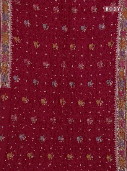 Pink Bandhani Silk Saree
