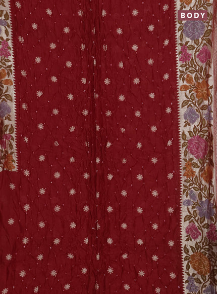 Red Bandhani Silk Saree