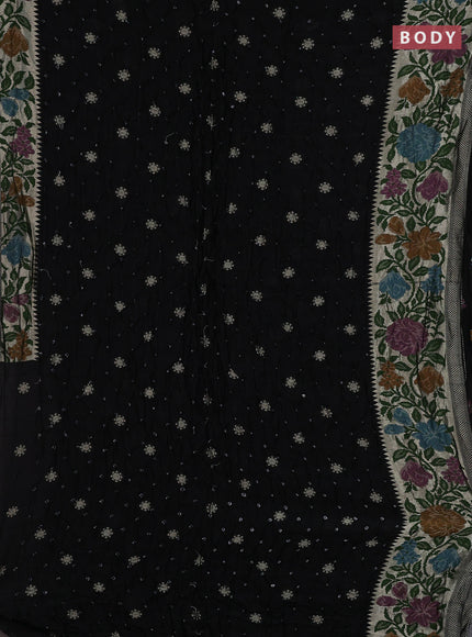 Black Bandhani Silk Saree