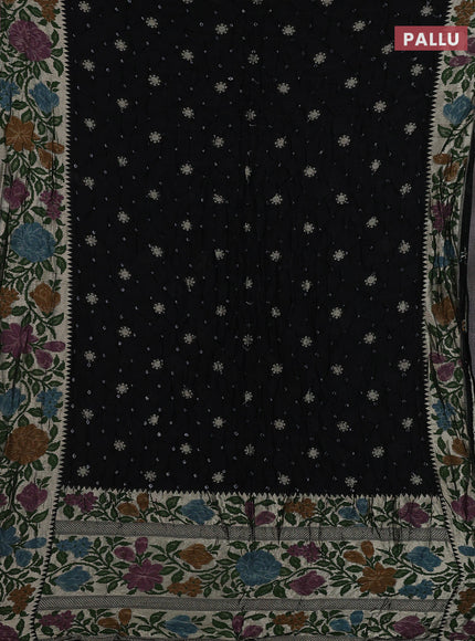 Black Bandhani Silk Saree
